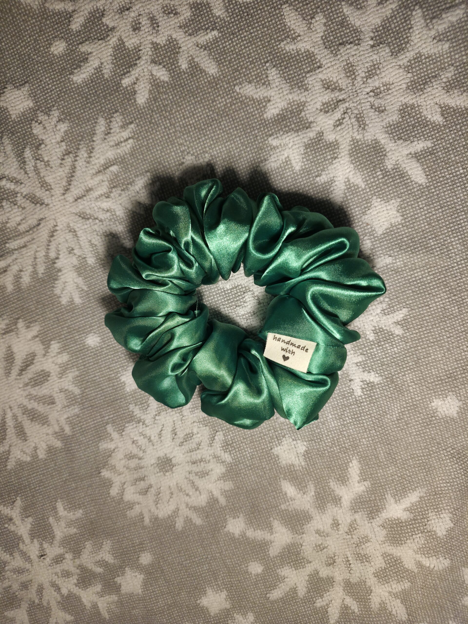 Luxury Green Satin Scrunchie - Image 3