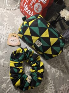 Jamaican Print Makeup Bag & Scrunchie Set