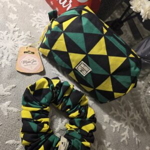 Jamaican Print Makeup Bag & Scrunchie Set