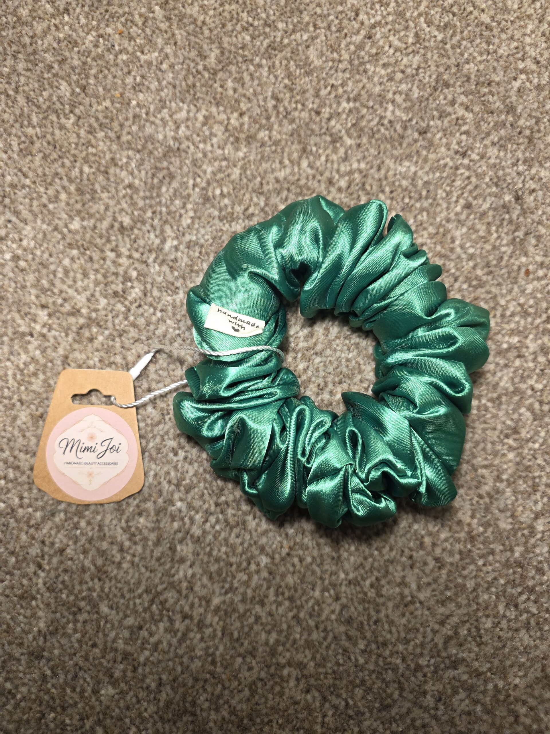 Luxury Green Satin Scrunchie - Image 4