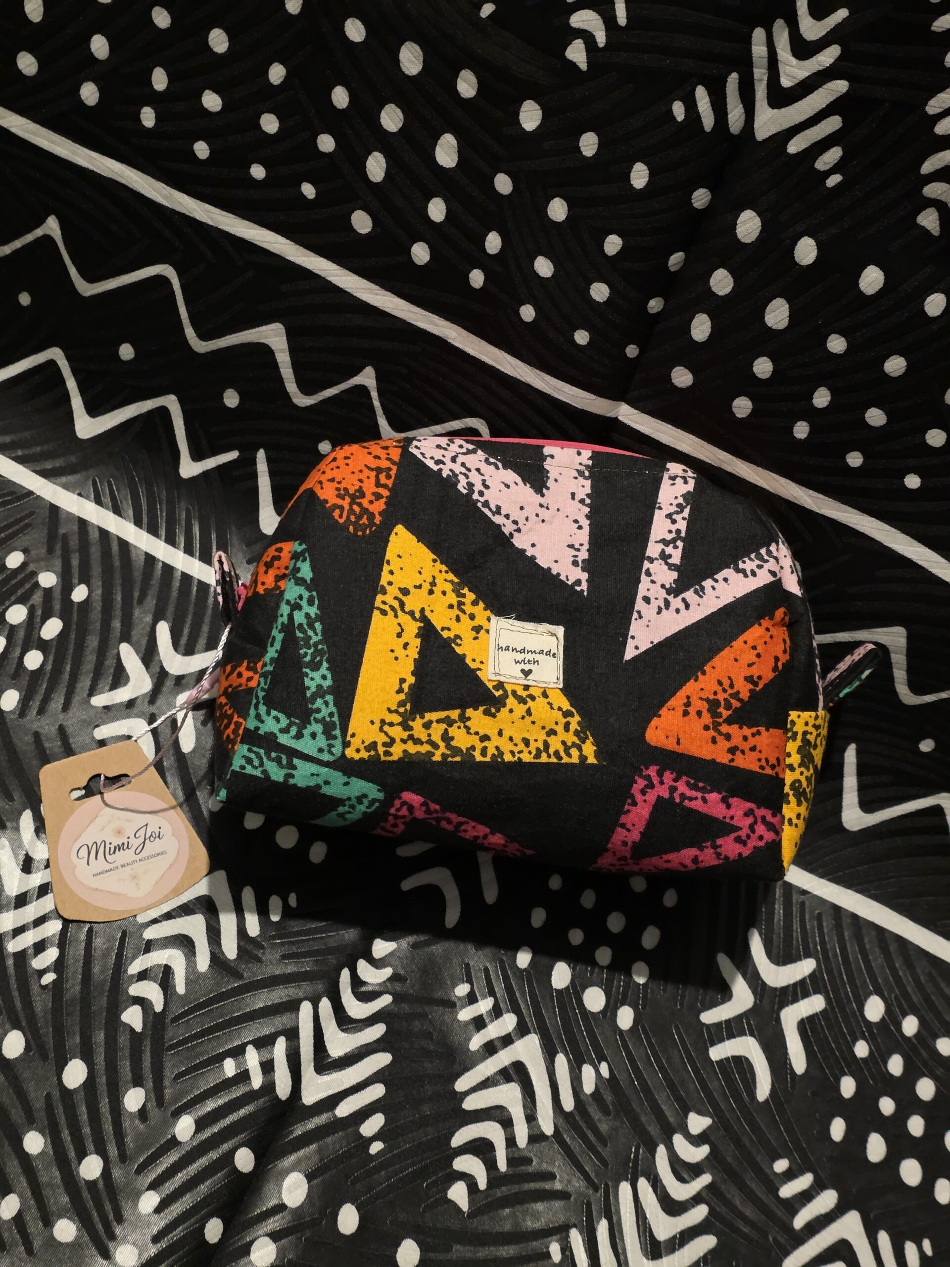 Rainbow Geometric Makeup Bag