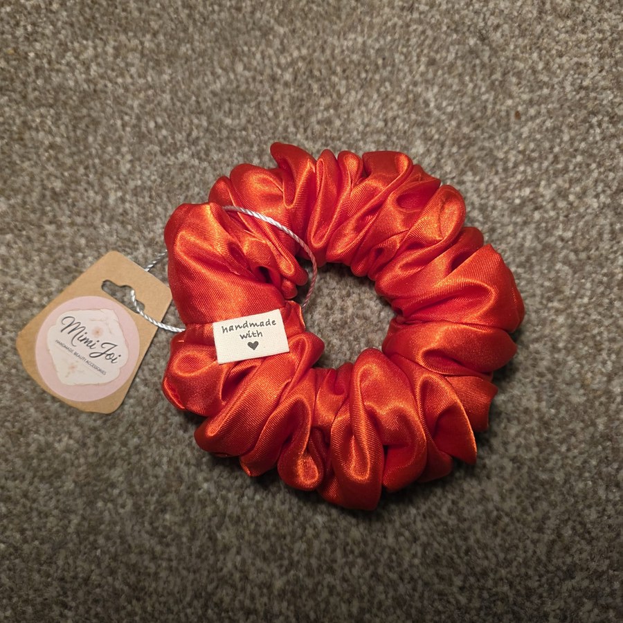 Orange Satin Scrunchie